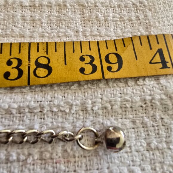 Vintage Silver Flowers with Turquoise Beading Chain Link Belt - Picture 6 of 6